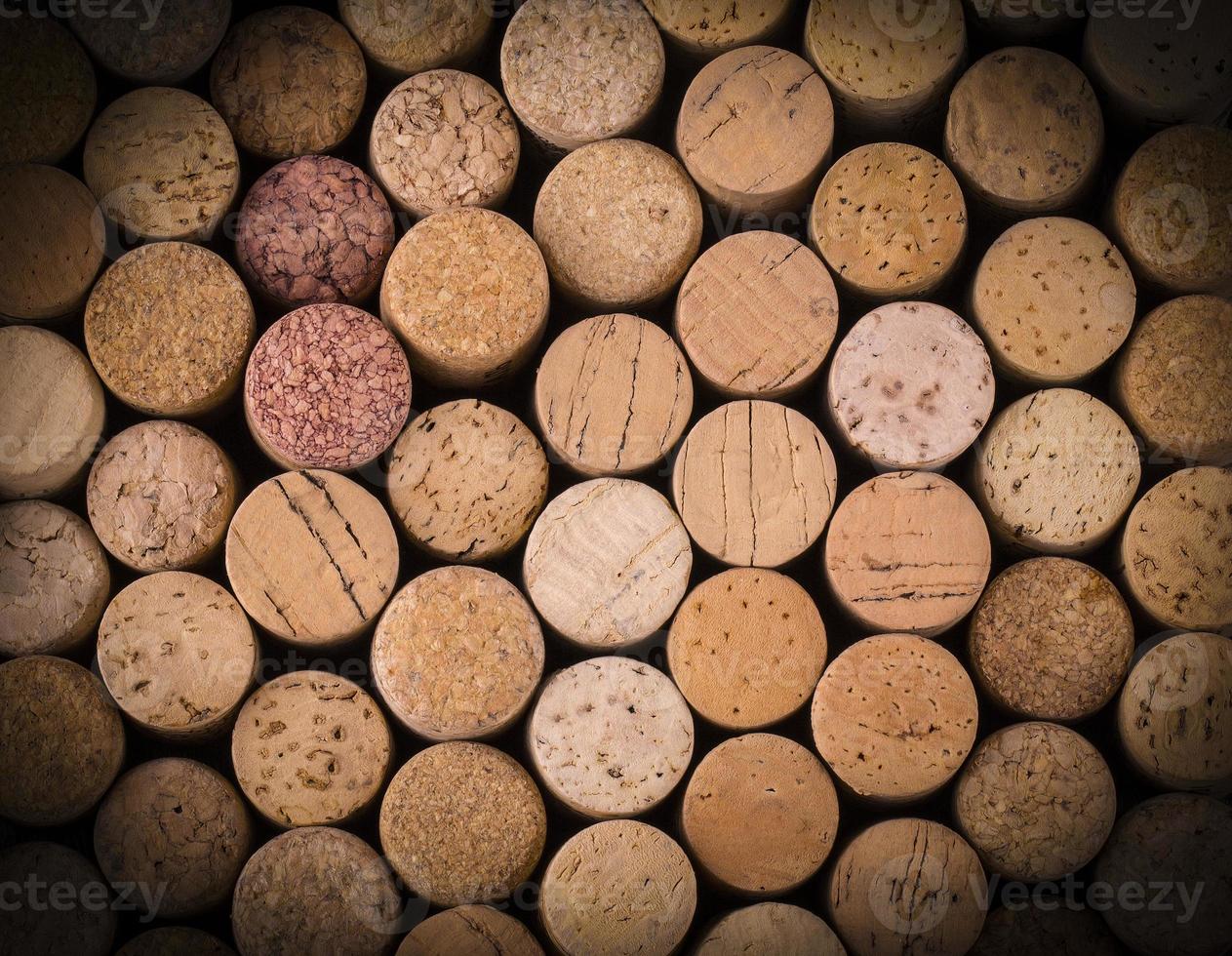 corcho de textura de botellas de vino. enfoque selectivo foto