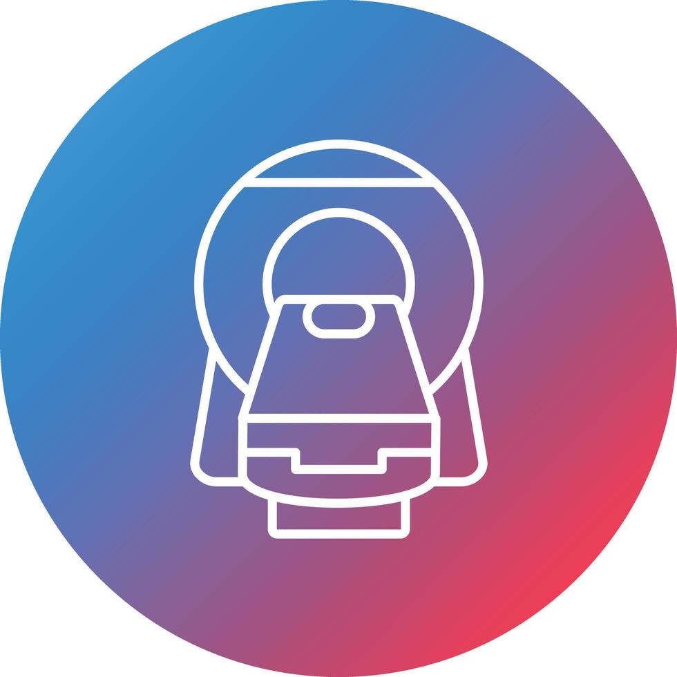 CT Scan Line Gradient Circle Background Icon vector