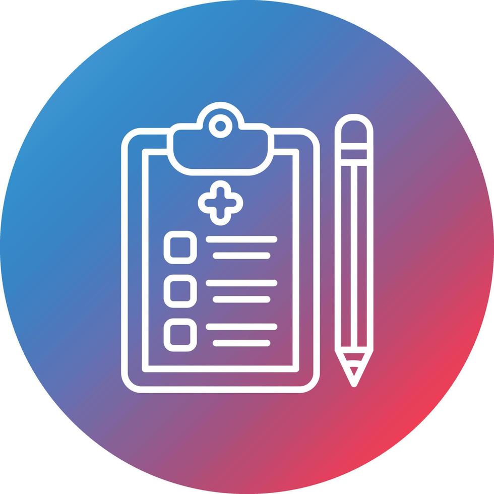 Medical File Line Gradient Circle Background Icon vector