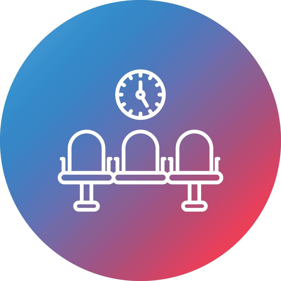 Patients Waiting Line Gradient Circle Background Icon vector
