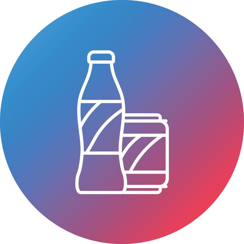 Soft Drink Line Gradient Circle Background Icon vector