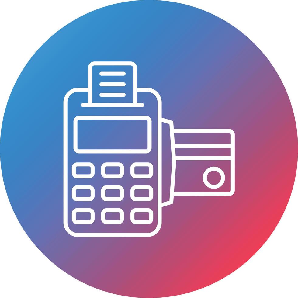 Card Machine Line Gradient Circle Background Icon vector