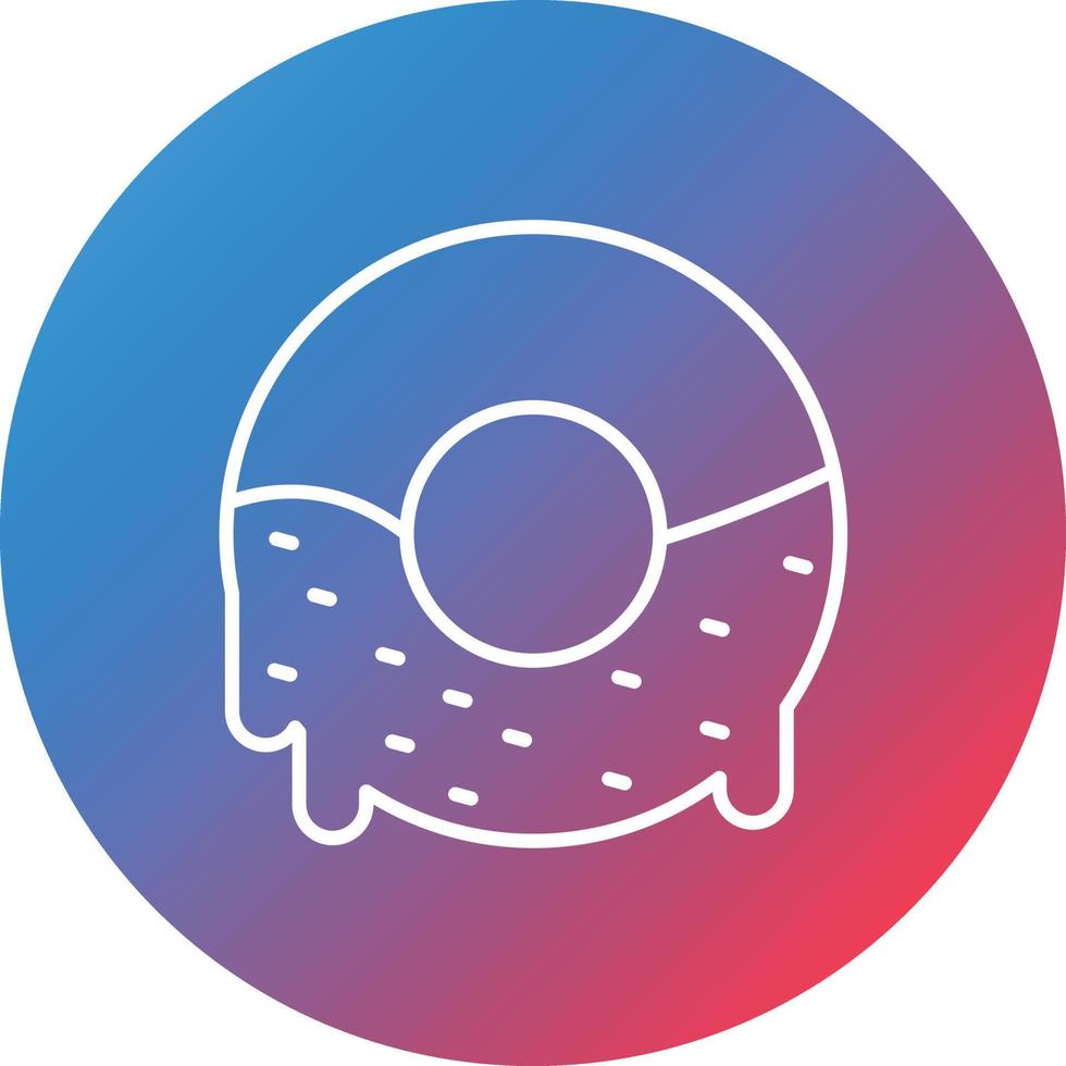 Donuts Line Gradient Circle Background Icon vector