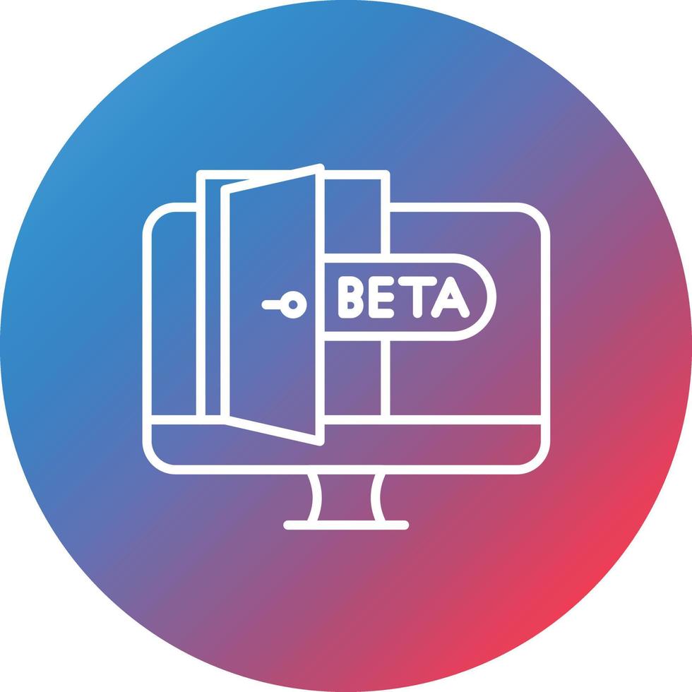 icono de fondo de círculo de degradado de línea beta vector