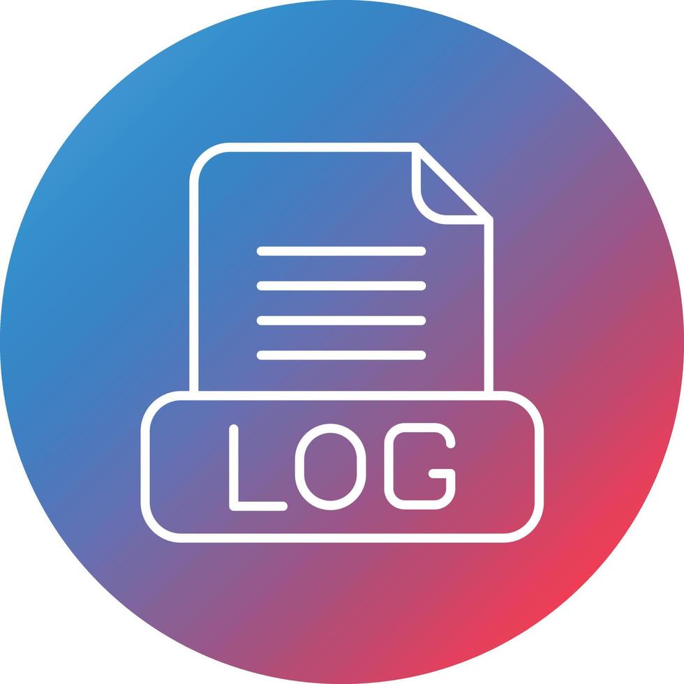 Logs Line Gradient Circle Background Icon vector