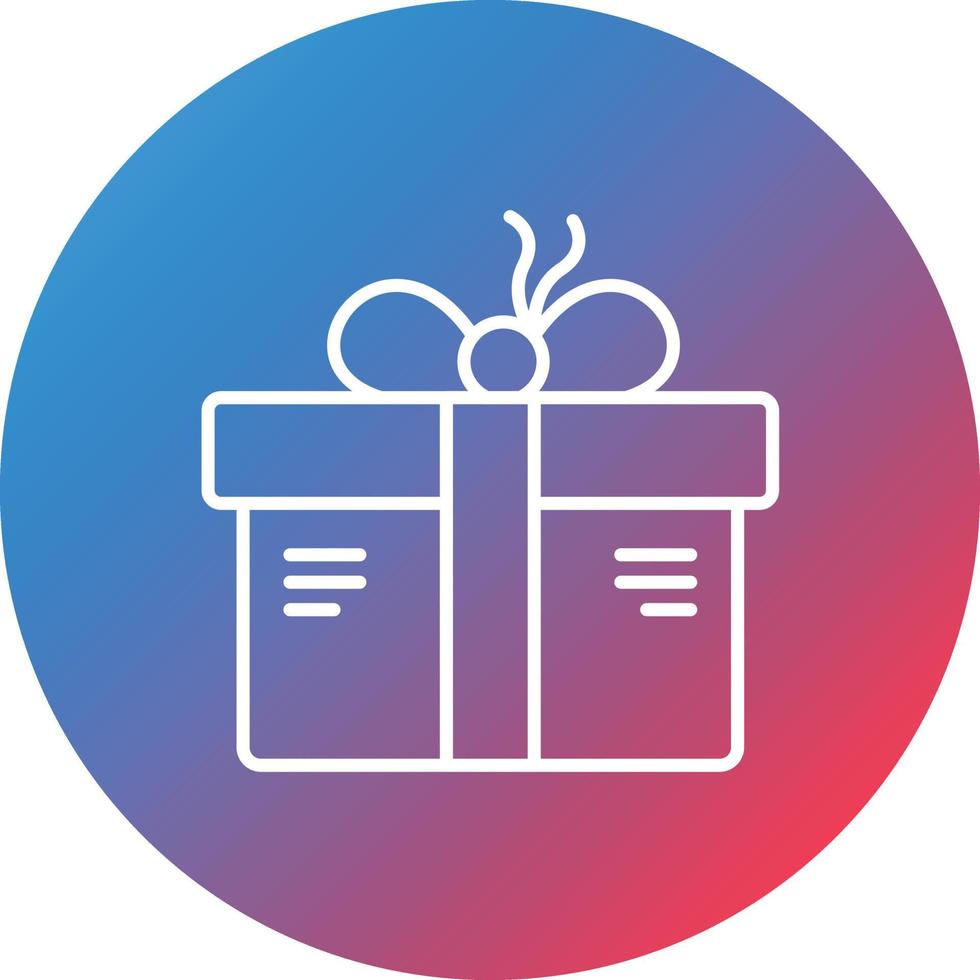 Gift Box Line Gradient Circle Background Icon vector