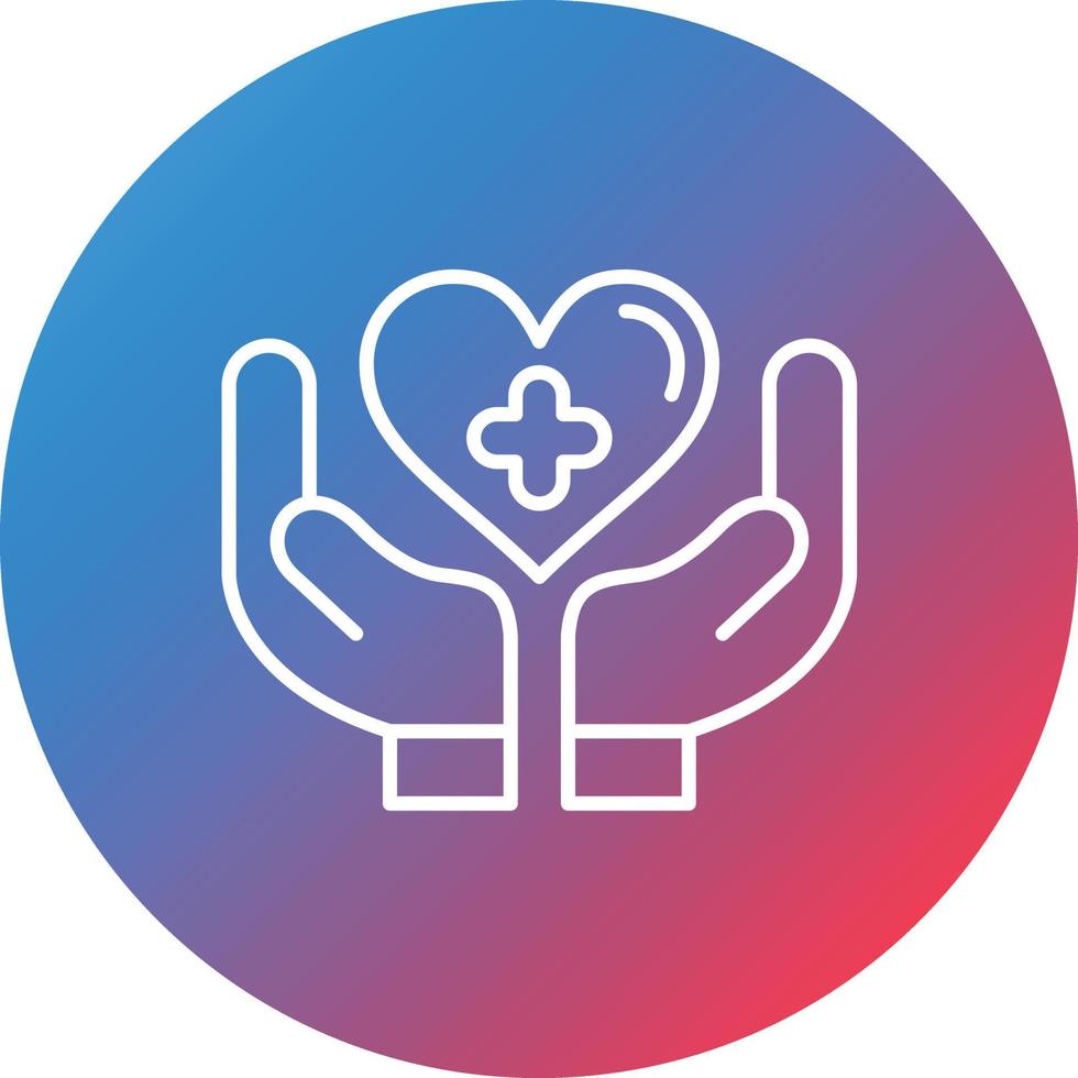 Medical Assistance Line Gradient Circle Background Icon vector