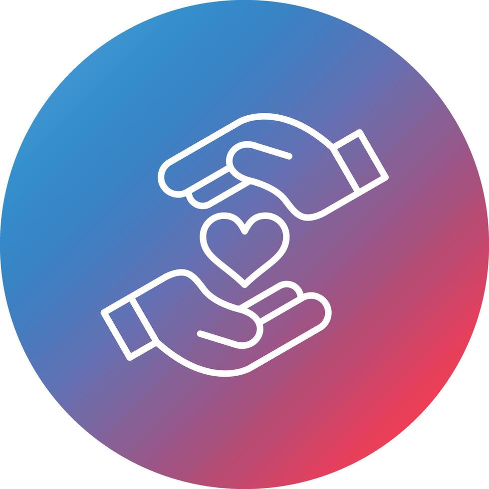 Solidarity Line Gradient Circle Background Icon vector