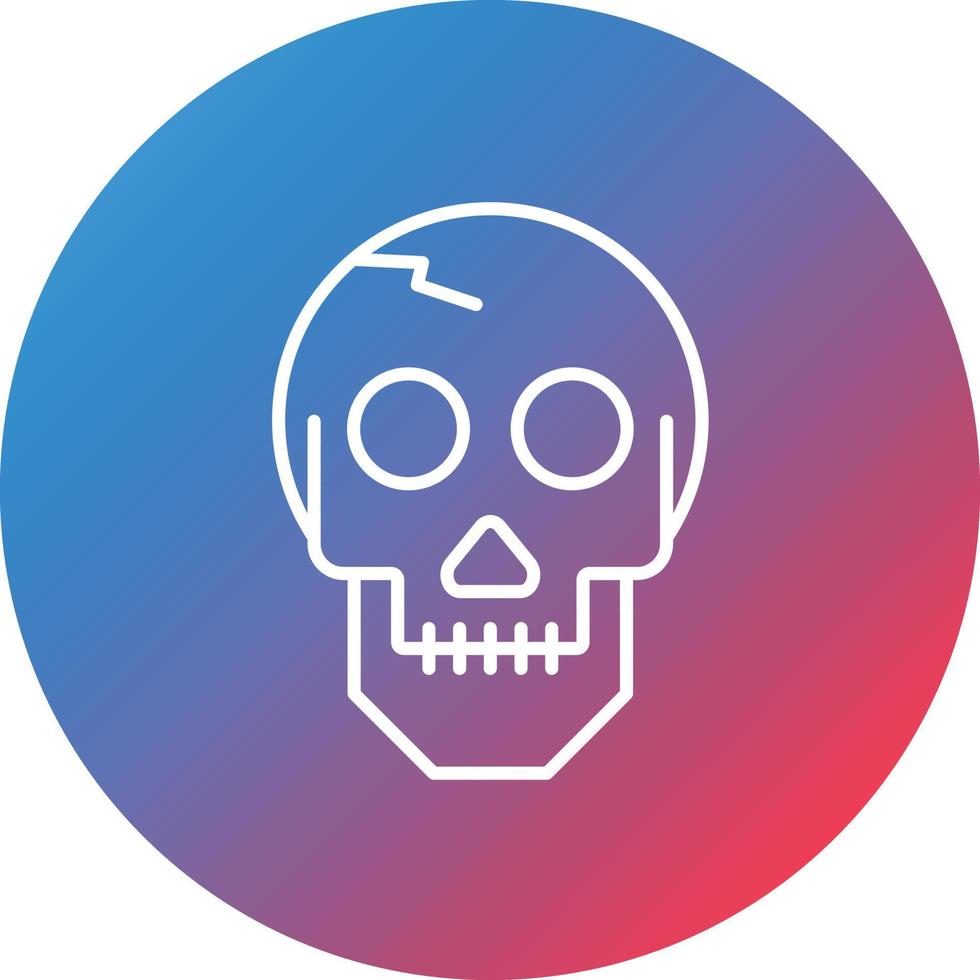 Skull Line Gradient Circle Background Icon vector