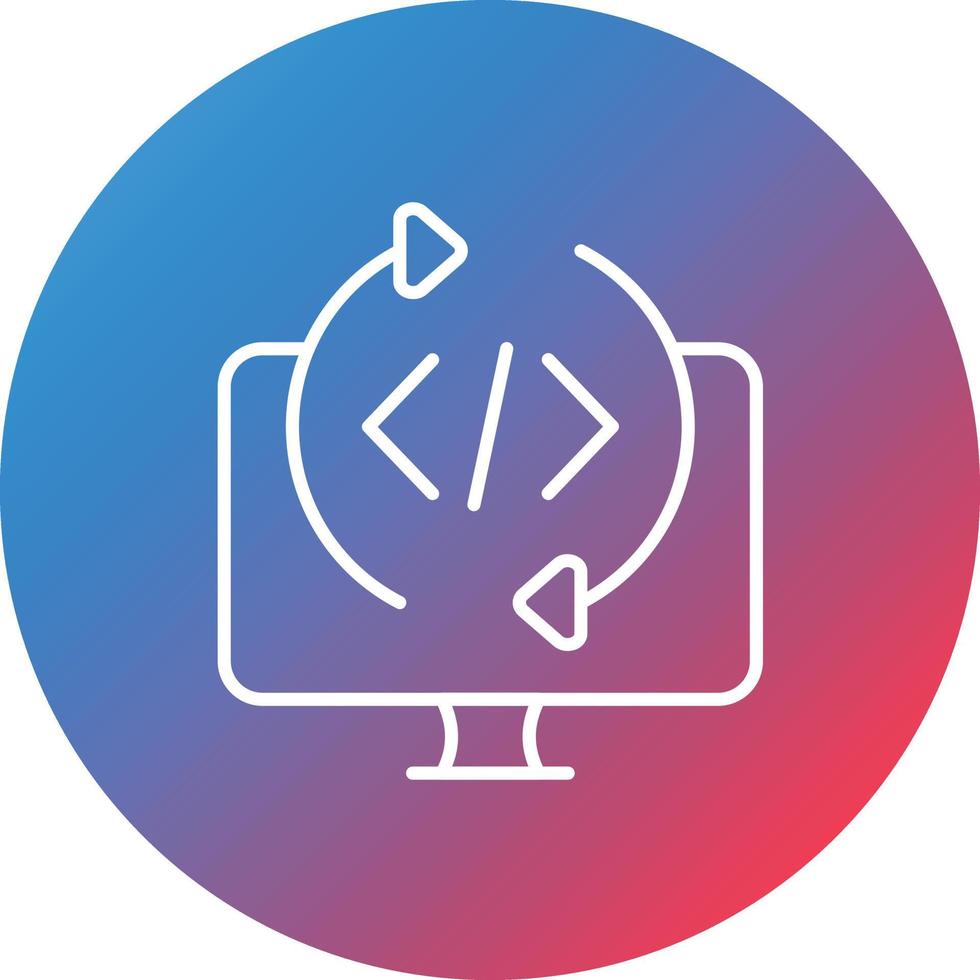 Programming Cycle Line Gradient Circle Background Icon vector