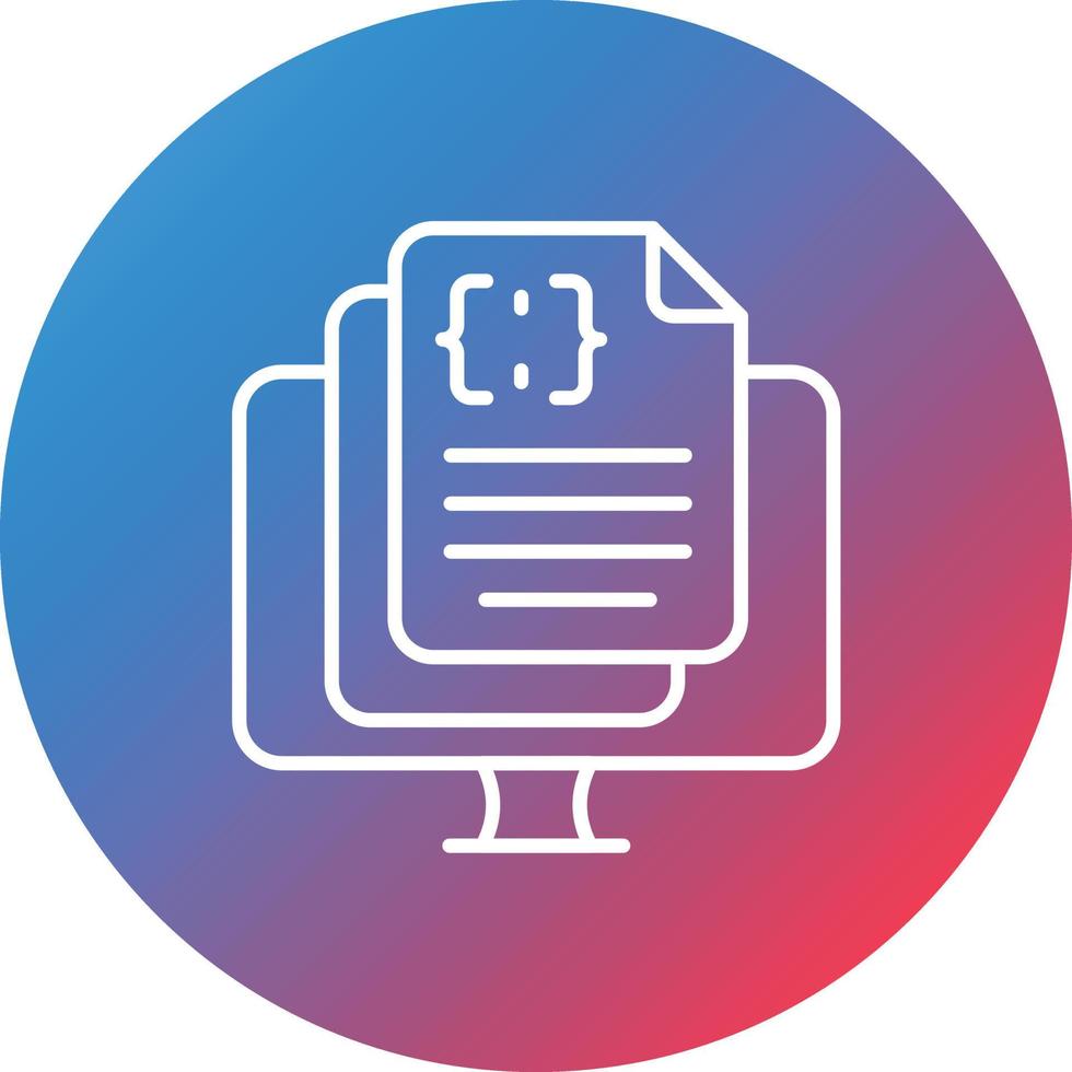 Programming Notes Line Gradient Circle Background Icon vector