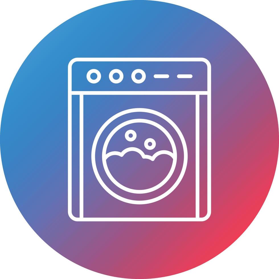 Laundry Machine Line Gradient Circle Background Icon vector