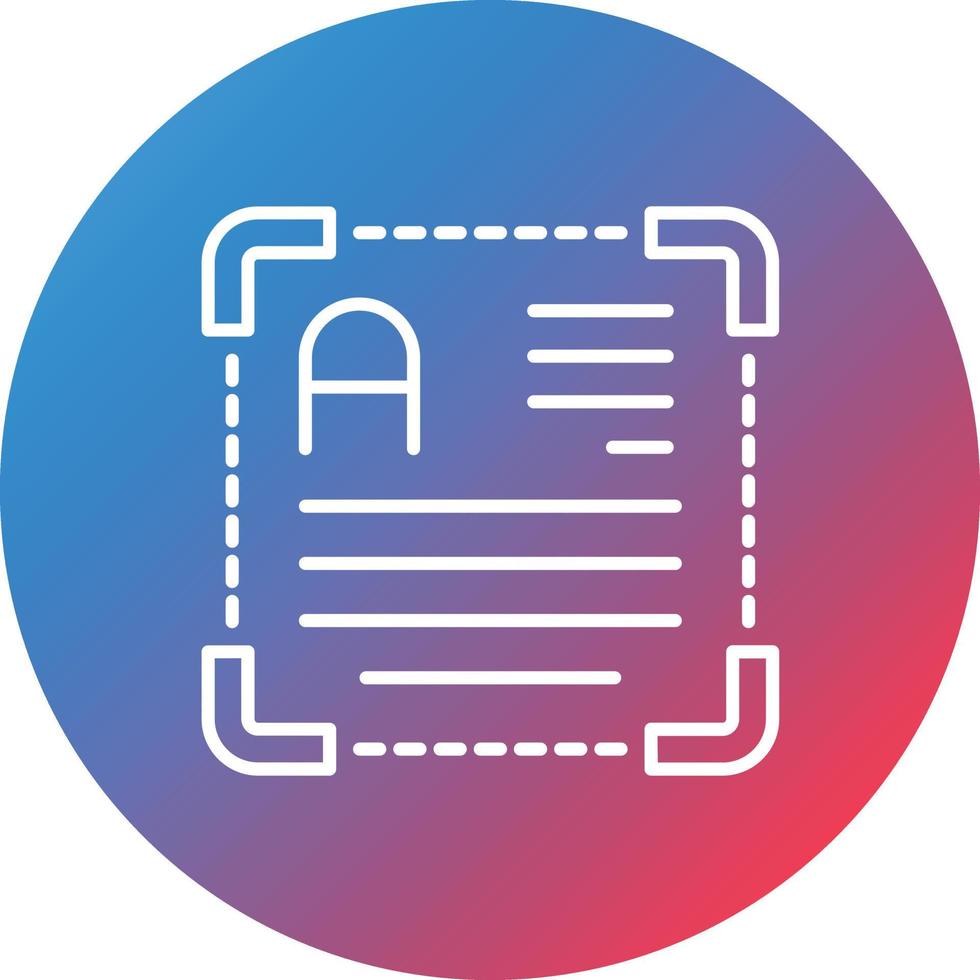 Text Editor Line Gradient Circle Background Icon vector
