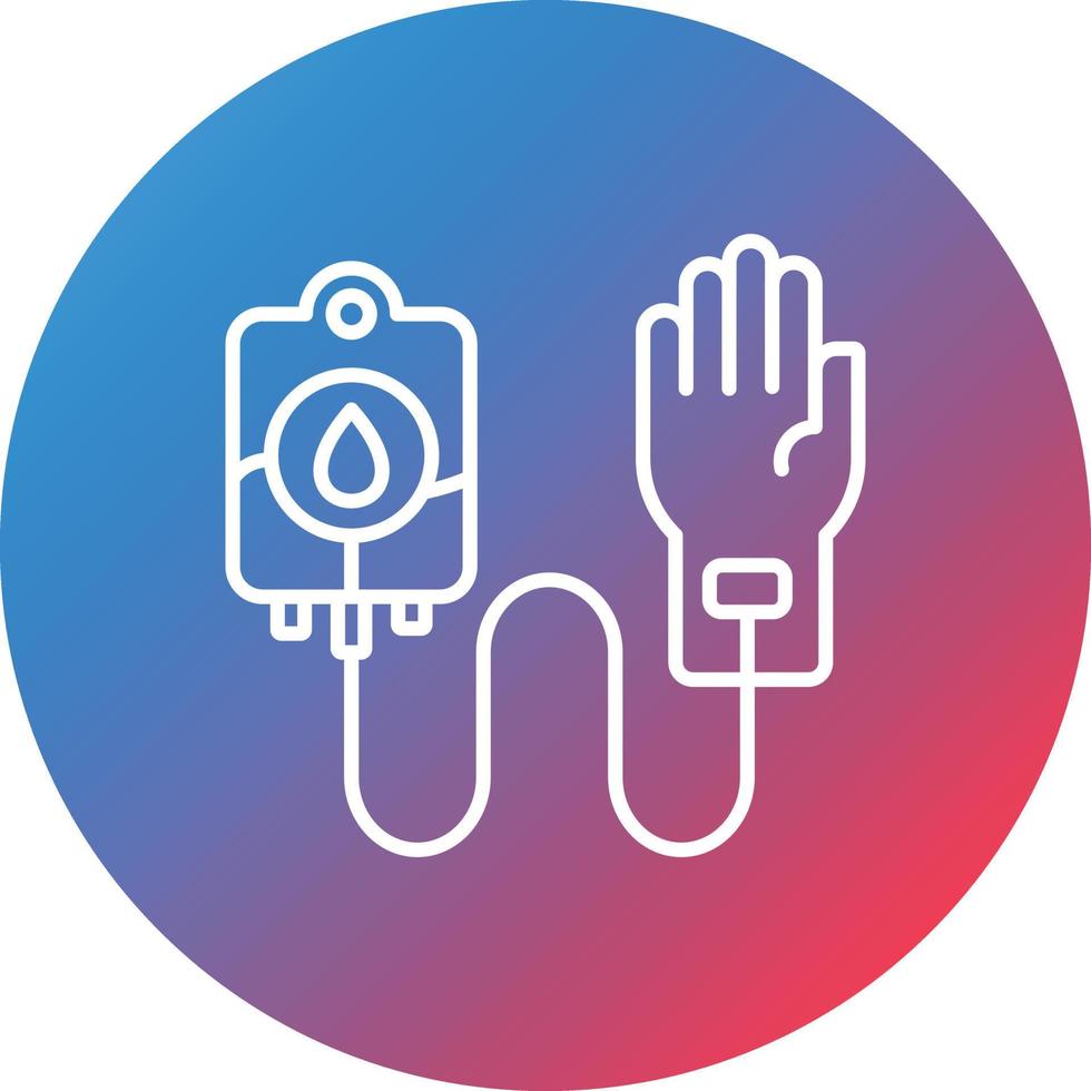 Blood Transfusion Line Gradient Circle Background Icon vector