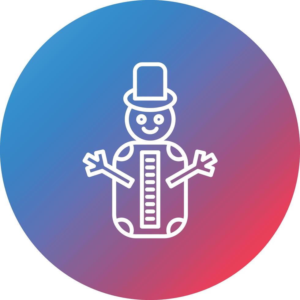 Snowman Without Snow Line Gradient Circle Background Icon vector
