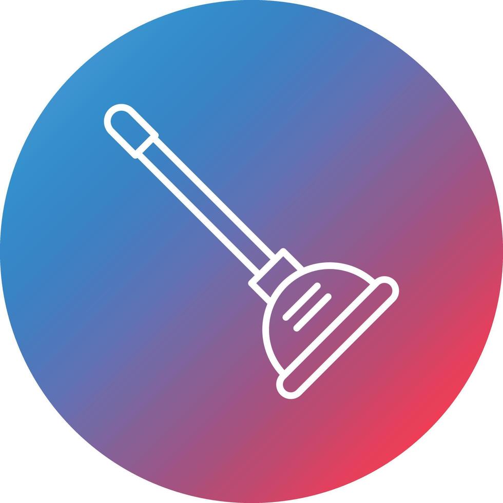 Plunger Line Gradient Circle Background Icon vector