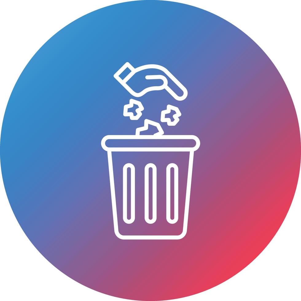 Litter Line Gradient Circle Background Icon vector