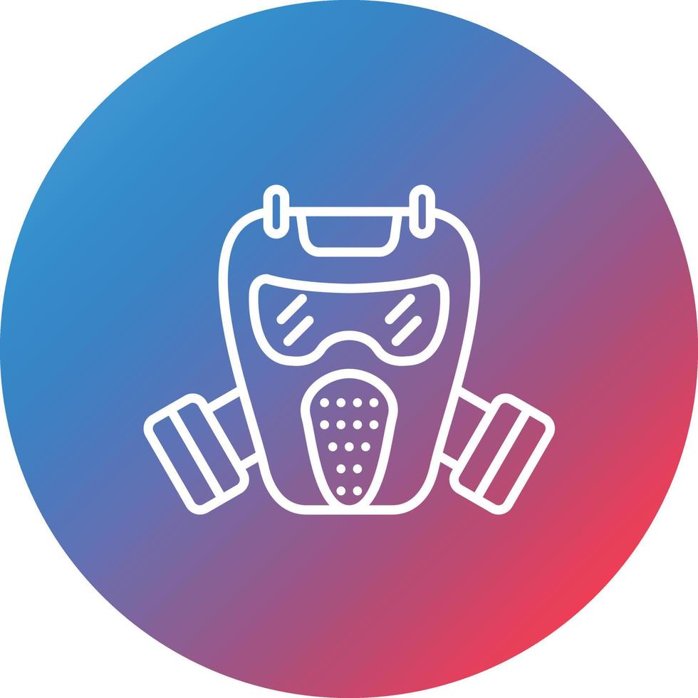 Gas Mask Line Gradient Circle Background Icon vector