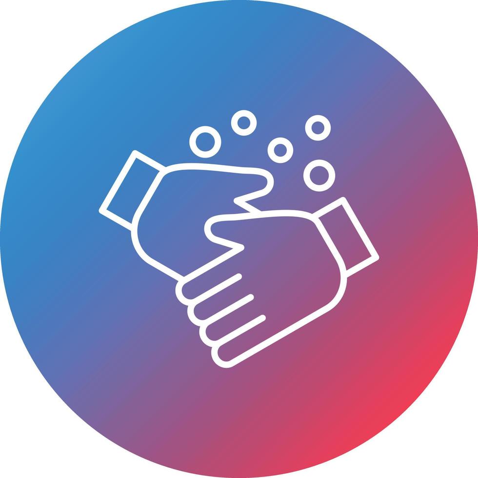 Washing Hands Line Gradient Circle Background Icon vector