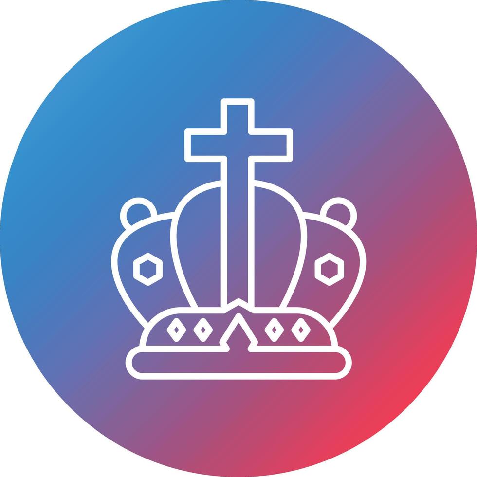 King Crown Line Gradient Circle Background Icon vector