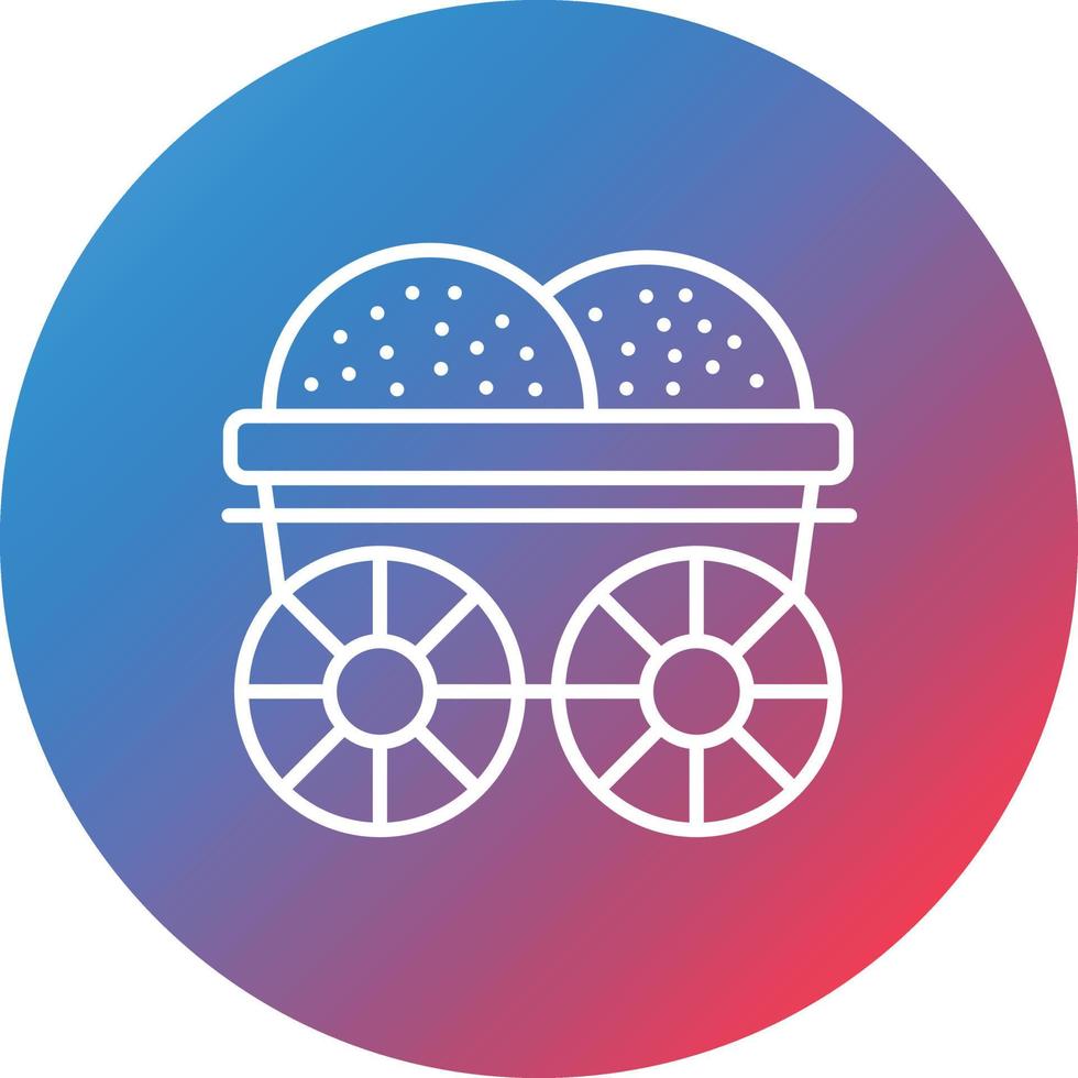 Wood Cart Line Gradient Circle Background Icon vector