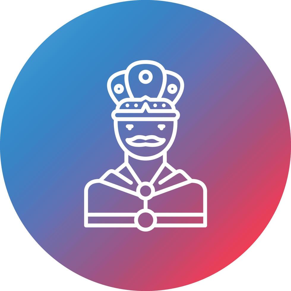 King Line Gradient Circle Background Icon vector