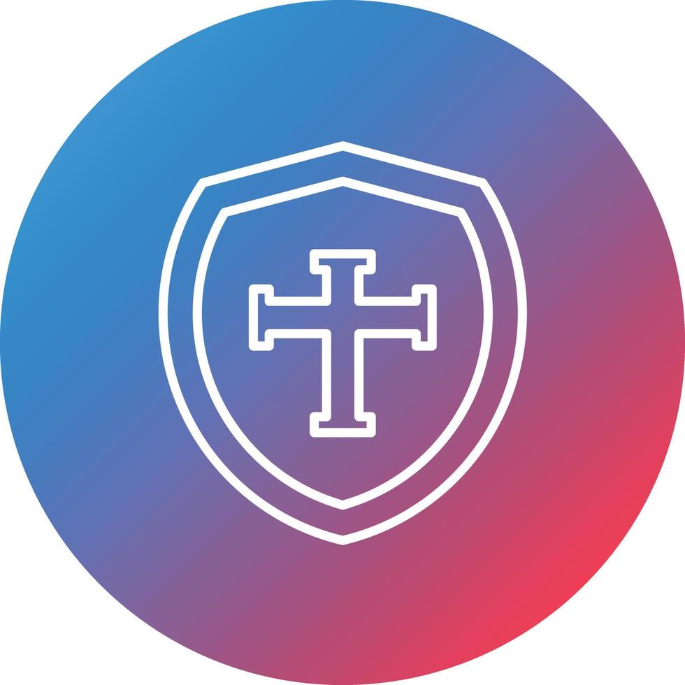 Crest Line Gradient Circle Background Icon vector
