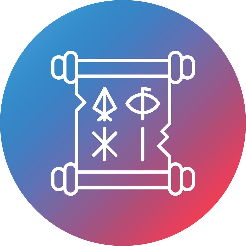 Runes Line Gradient Circle Background Icon vector