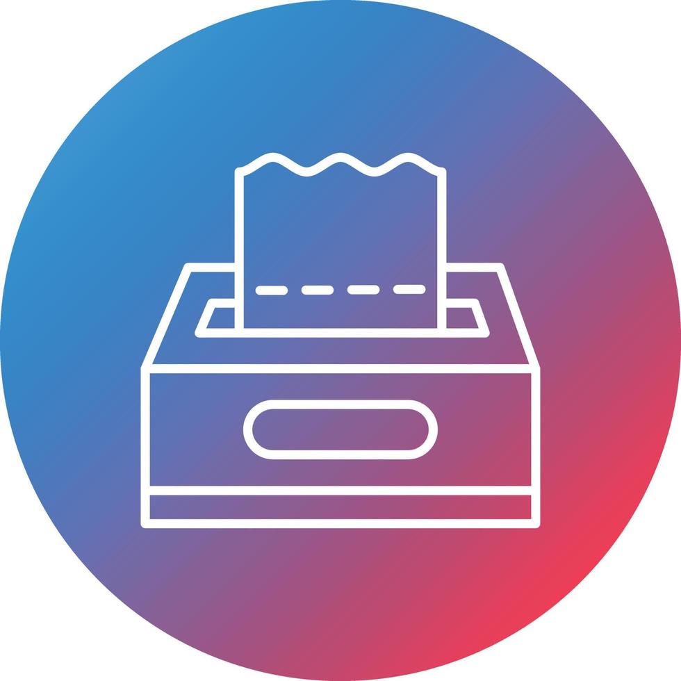 Tissue Box Line Gradient Circle Background Icon vector