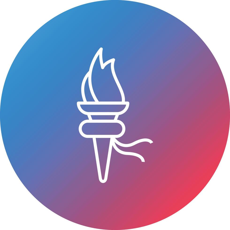 icono de fondo de círculo degradado de línea de antorcha de fuego vector