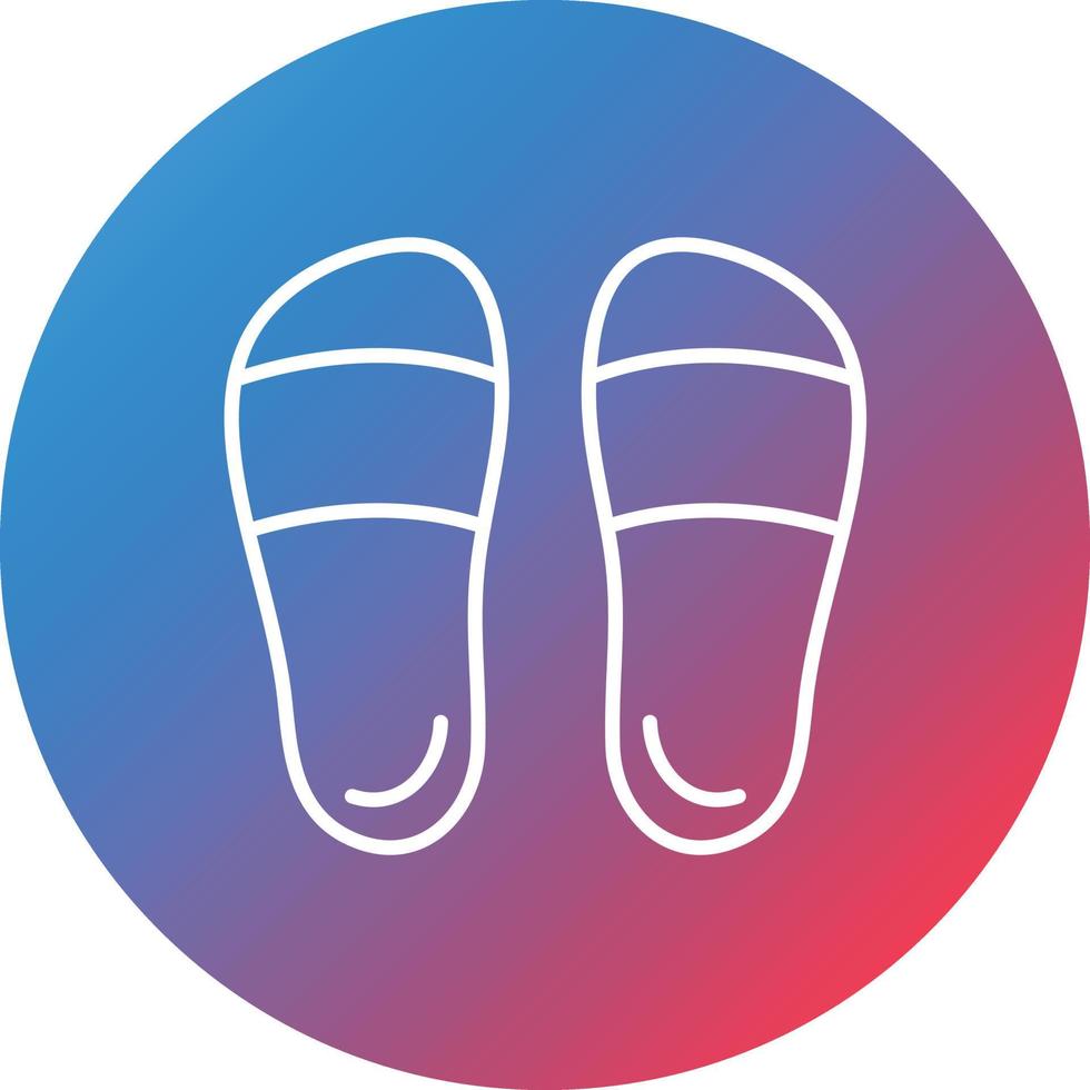 Slippers Line Gradient Circle Background Icon vector