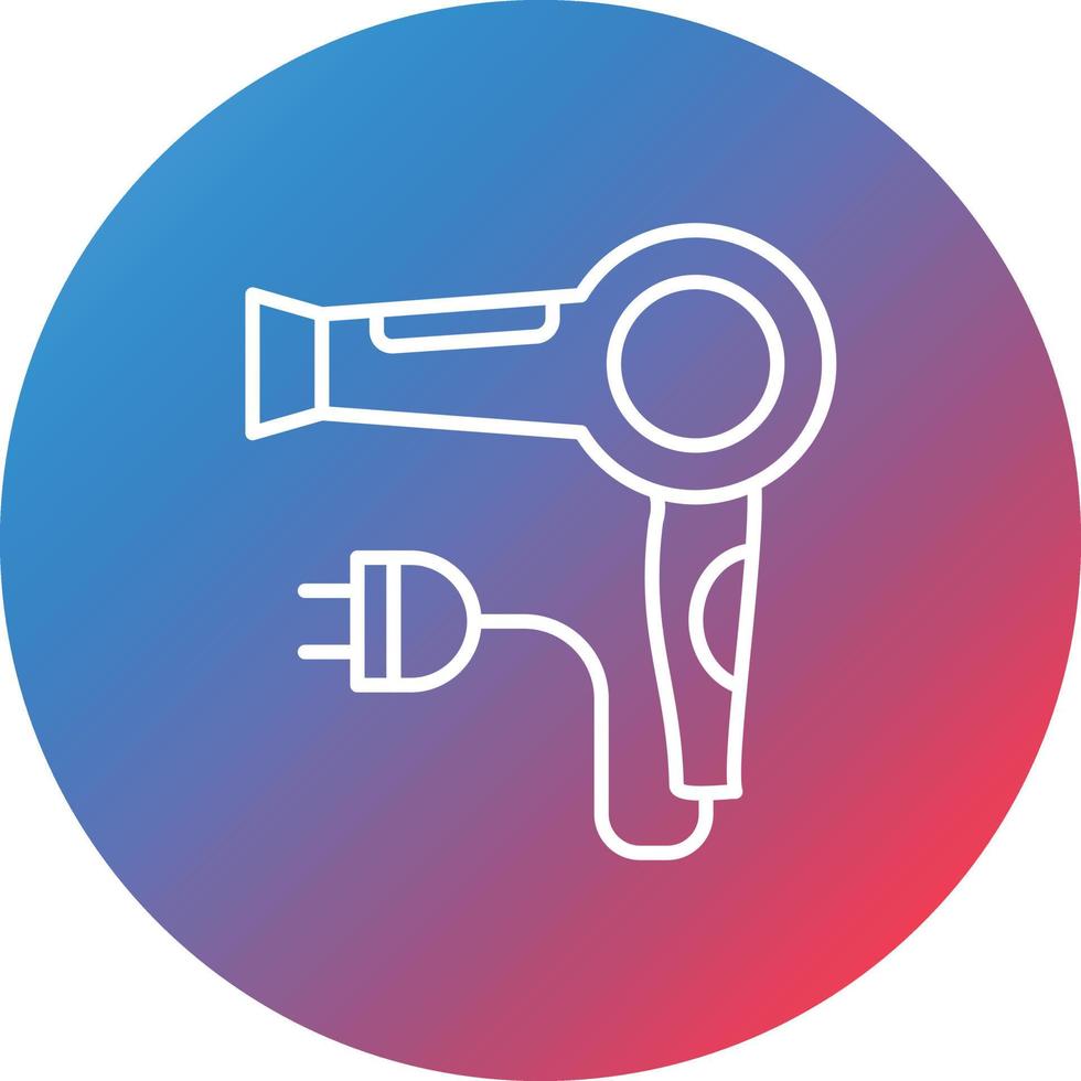 Hair Dryer Line Gradient Circle Background Icon vector