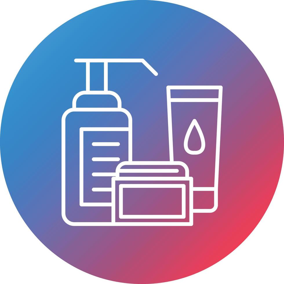 Skincare Line Gradient Circle Background Icon vector