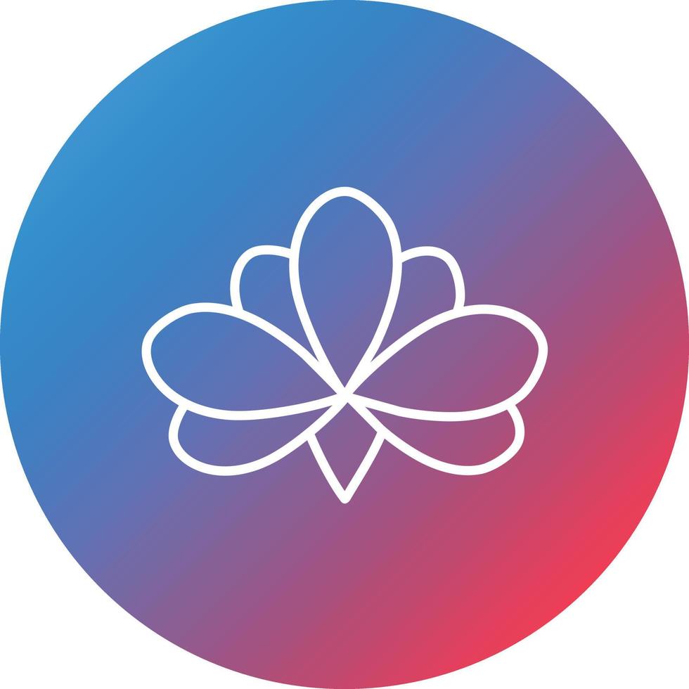 Lotus Line Gradient Circle Background Icon vector