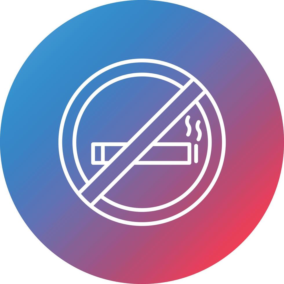 No Smoking Line Gradient Circle Background Icon vector