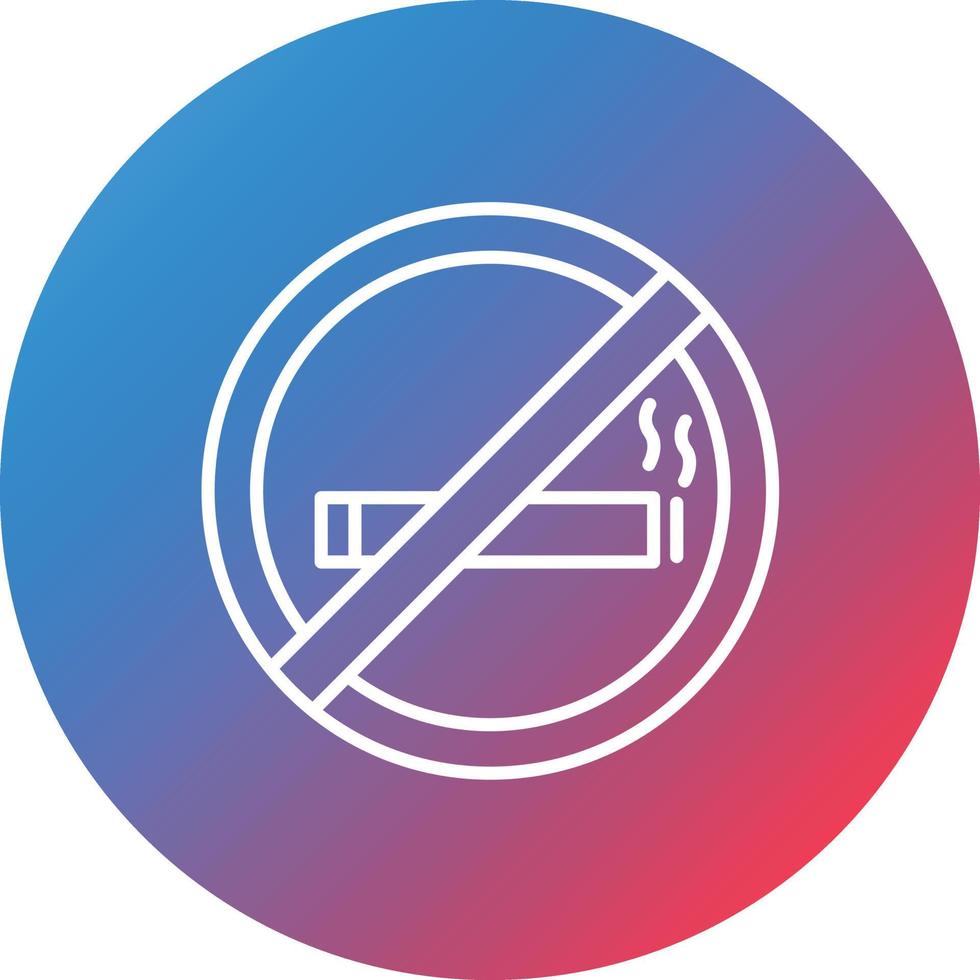 No Smoking Line Gradient Circle Background Icon vector