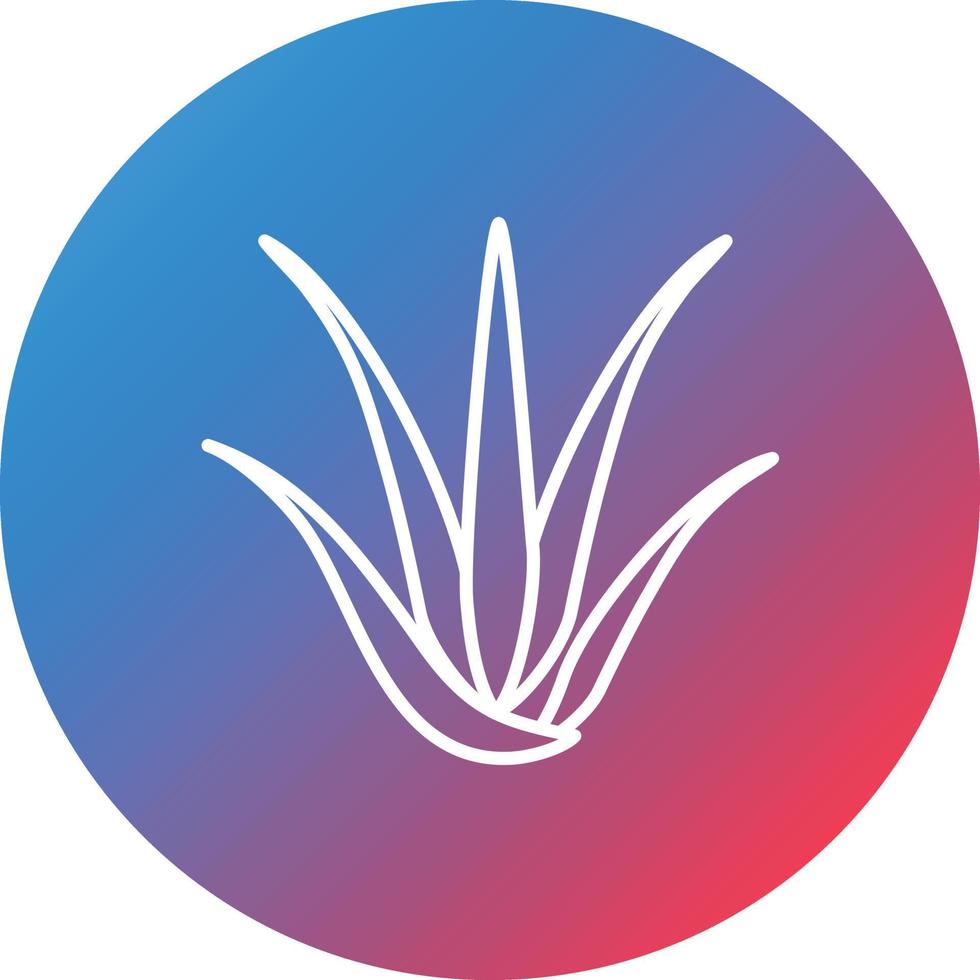 Aloevera Line Gradient Circle Background Icon vector