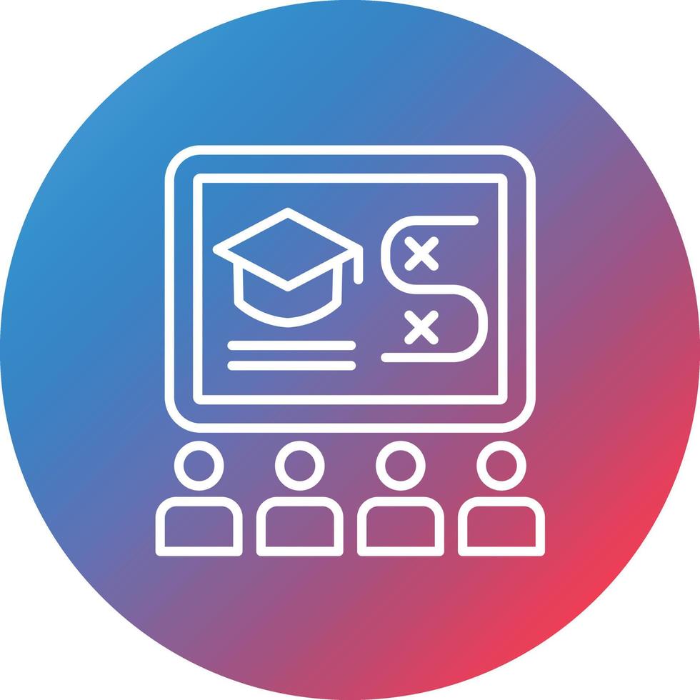 Training Line Gradient Circle Background Icon vector