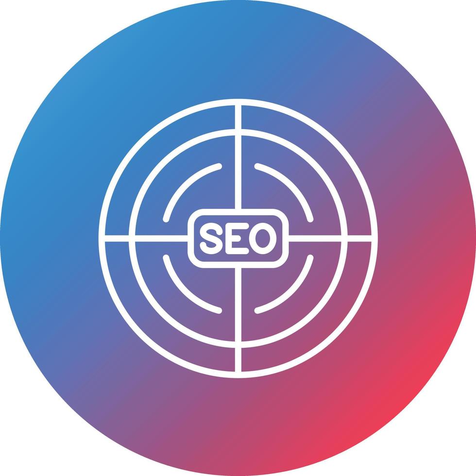 SEO Target Line Gradient Circle Background Icon vector