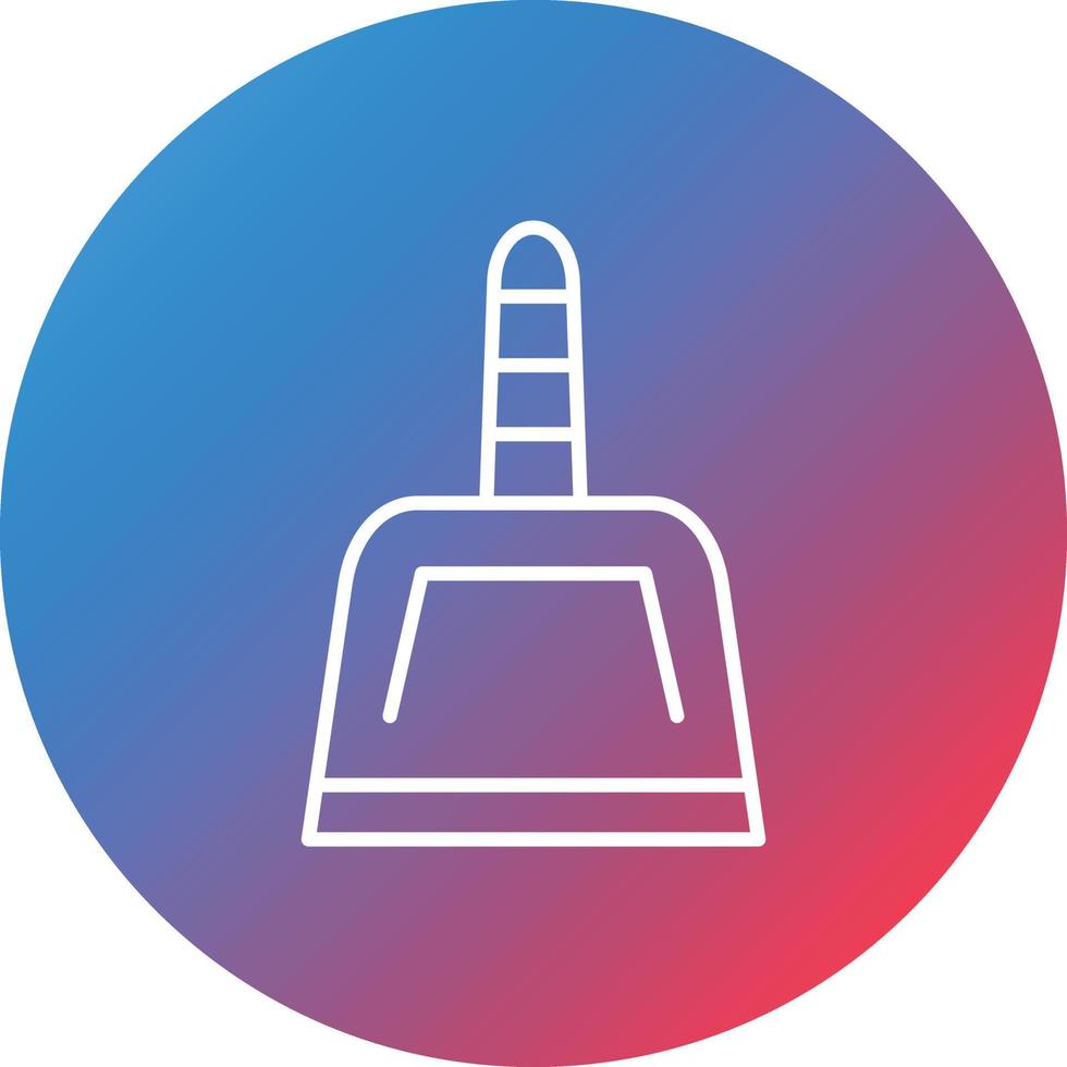 Dust Pan Line Gradient Circle Background Icon vector