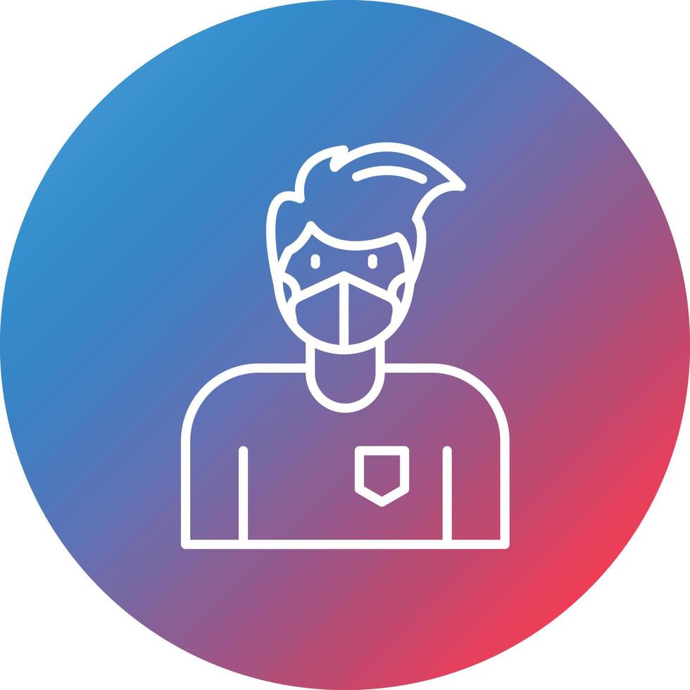 Man Wearing Mask Line Gradient Circle Background Icon vector