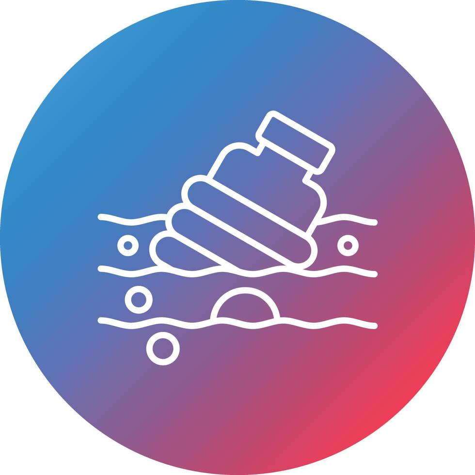 Water Pollution Line Gradient Circle Background Icon vector