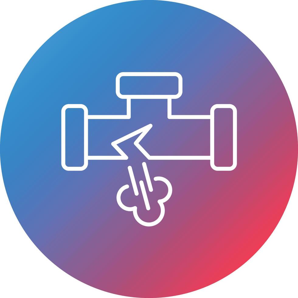 Gas Pipe Leak Line Gradient Circle Background Icon vector