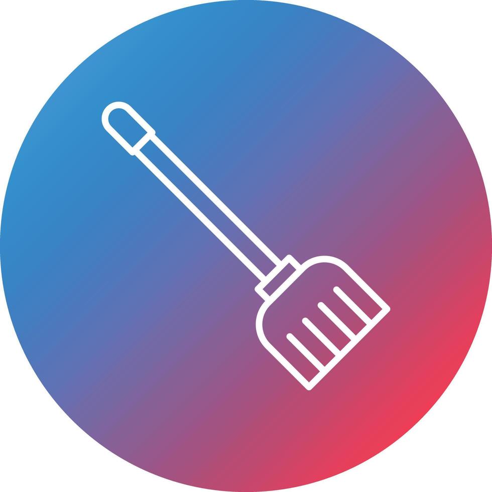 Broom Cleaning Line Gradient Circle Background Icon vector