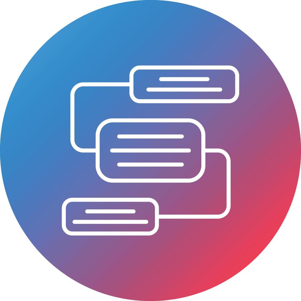 Workflow Line Gradient Circle Background Icon vector