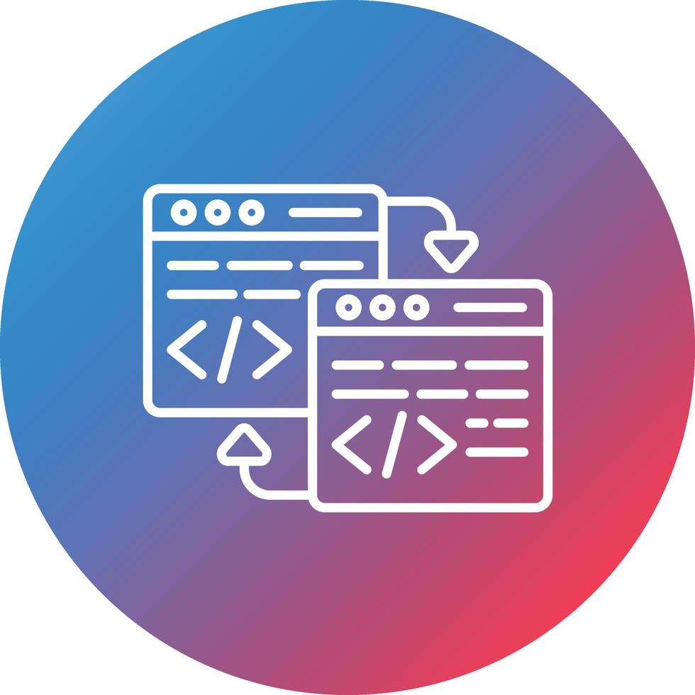 Code Refactoring Line Gradient Circle Background Icon vector