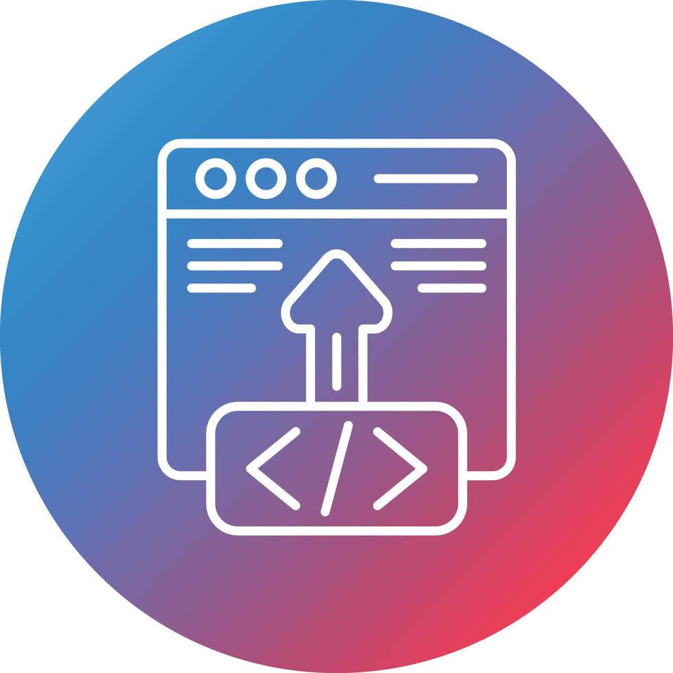 Code Deployment Line Gradient Circle Background Icon vector