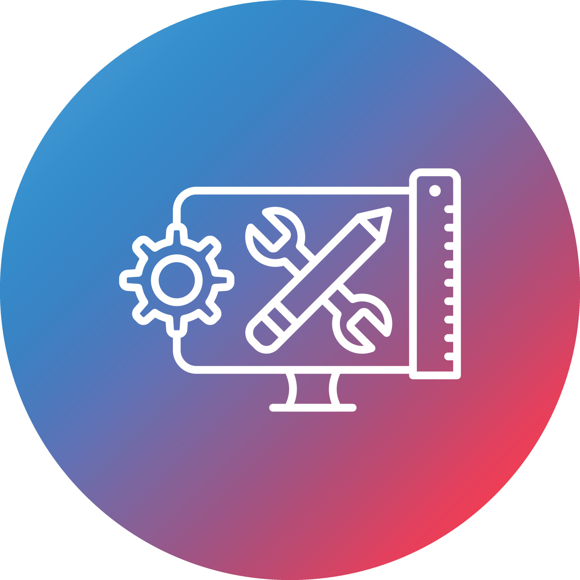Toolkit Line Gradient Circle Background Icon 16865542 Vector Art at