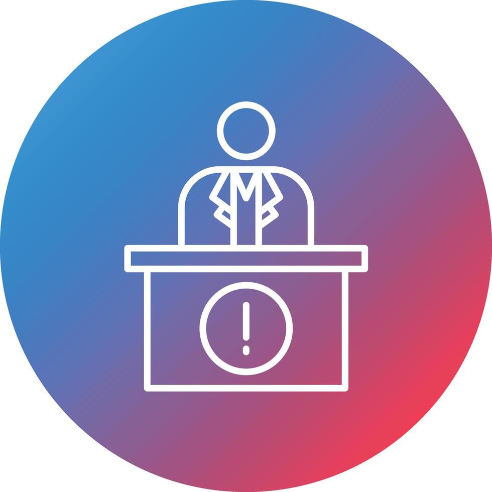 Information Desk Line Gradient Circle Background Icon vector