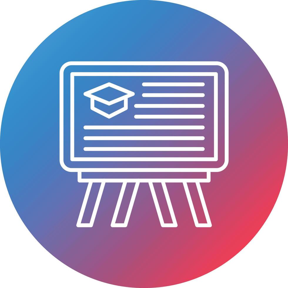 Classroom Board Line Gradient Circle Background Icon vector